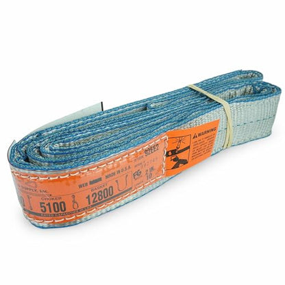 Chenango Supply Eye & Eye 2 Ply Rigging DD Slings | USA-Made, Heavy Duty, Marine Flo Guard Polyester, for Lifting & Material Handling (Multiple Sizes and Capacities) - size: 2" x 10'