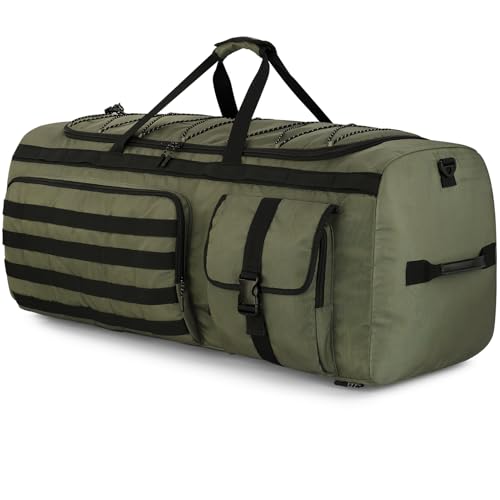 Gonex 130L Extra Large Duffel Bag, Convertible Travel Duffle | 3-Way Carry Design, Shoe Compartment, 5-Zip Organization, Sports & Family Travel, Army Green - color: Army Green, size: 130L