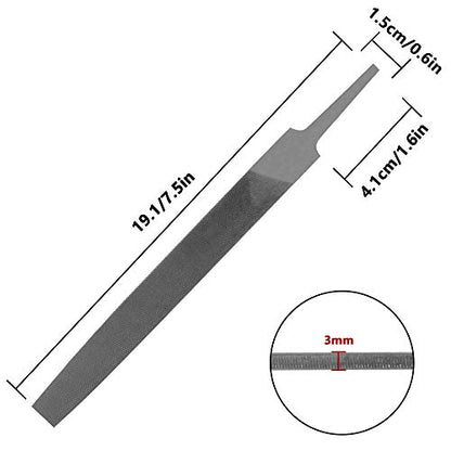 KALIM Flat Medium Cut File, Double Cut Teeth, 6'' Length, Made of High Carbon Steel, Hand File Without Handle Suitable for Wood, Metal, Sharpening, etc. - style: 6'' Flat File