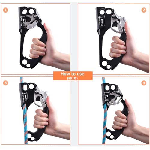 Azarxis 20 kN Micro Side Swing Pulley Prusik Minding Pulleys for 0.47" / 12mm Rope/Cable Rock Climbing Tree Arborist Zipline Lifting Hauling Dragging Rescue Aerrial Work Hitch Tending - color: #02 Black - Left Hand
