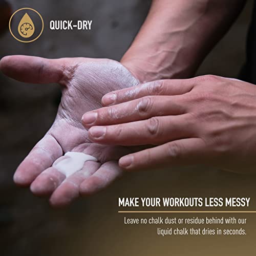 RooGrips Liquid Chalk Grip Enhancer - Hand Chalk for Weightlifting, Gymnastics & Workout - No-Mess, Long-Lasting, Quick-Dry Gym Chalk for Hand Grips & Sweaty Palms - 100ml Premium Climbing Chalk.
