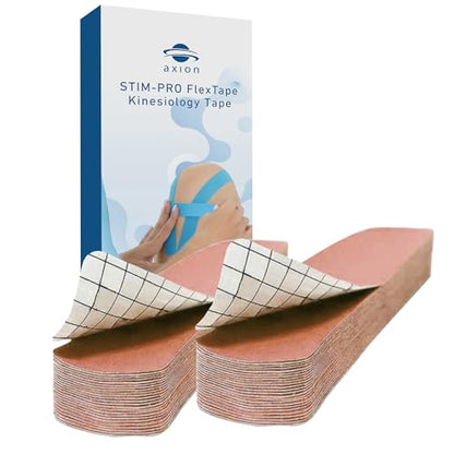 50 Precut axion Kinesiology Tapes Strips| Beige Pre-Cut Sport Tape Strips 10x2in | Waterproof • Skin-Friendly • Elastic | Kinesiology Tapes Ideal for Sports - color: 04) 2 Pcs Beige