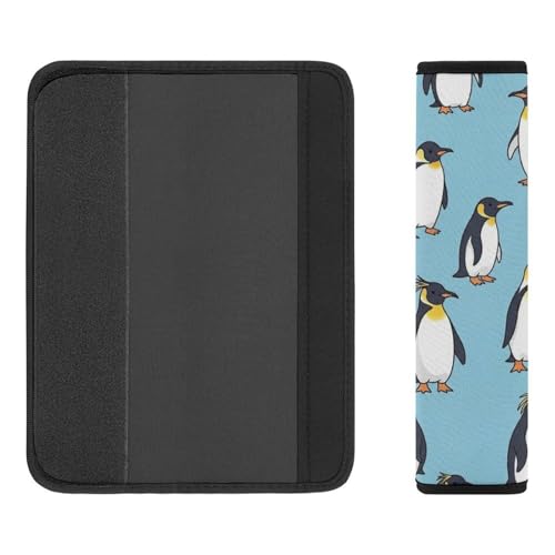 2 Pack Cute Penguin Blue Car Seat Straps Shoulder Pads Soft Padded Shoulder Harness Cover for Adult Use, Stroller Pushchair High Chair, Pressure Relief - color: Pattern 649
