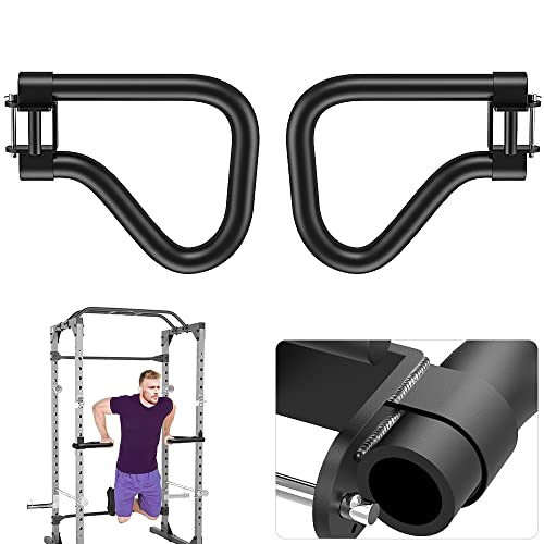 SELEWARE Dip Bar Attachment for Power Rack, 2 x 2 Tube, Multi Grip Handle | Fully Welded Steel Design, Stable Support for Dips, Pull Ups and Strength Training, Ideal for Home Gym Workouts - color: Solid Dip Bar Attachment for 1" Hole of 2x2 inch Rack