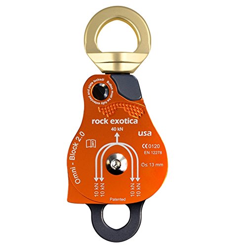 Rock Exotica Omni-Block Swivel Pulley – High-Strength Swivel Pulley with Sideplate Access for Rigging – Made in The USA - style: 2.0" Double