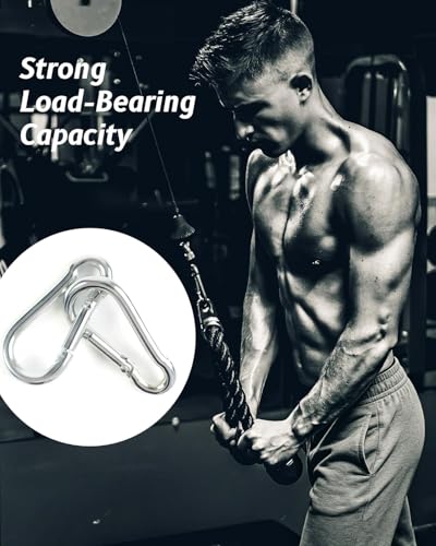 Small Carabiner Clip, 30pcs 1.57inch Mini Carabiners Clips, M4 Stainless Steel Spring Snap Hook Heavy Duty, Locking Carribenares for Climbing Hiking Camping Fishing