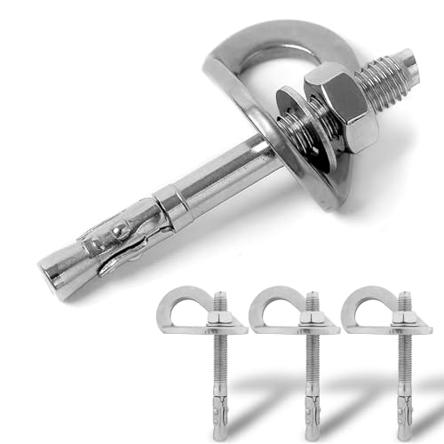 Climbing Holds Anchor Set - 3PCS - Stainless Steel Bolt Hanger and Bolt Heavy Duty Climbing Holds Weight 2500KG for Indoor Outdoor Climb Train - color: 10MM Silver