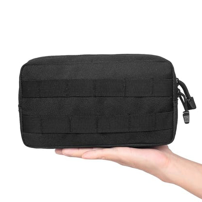 Molle Pouches Tactical Admin EDC Gear Utility Pouch Waist Bags for Small Tool Horizontal Modular Organization - color: 02 Black