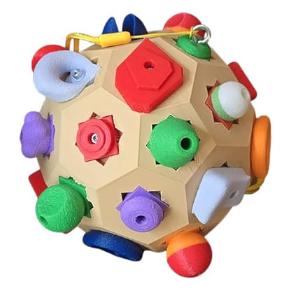 Handcrafted 3D Rock Climbing Ball with Base for Finger Strength and Flexibility Training, 32 Anti-Slip Textured Climbing Holds, Boulder Block Gifts for Rock Climbers Enthusiasts - color: Model C