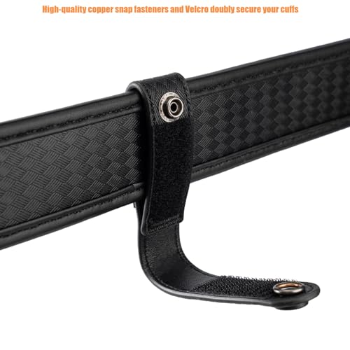 TACNEX Handcuff Strap w/Snap Closure Cuff Holder Nylon Keeper Chain/Hinged Cuffs Carrier Quick Release Clip Hook for ASP Handcuff 1.75"/ 2"/2.25" Duty Belt Law Enforcement Police Sheriff Security - size: 1 PCS, style: Basket Weave Strap with Copper Snap