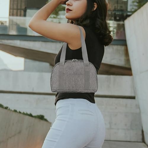 Mini Gym Bag for Women Girls, 12 inch Small Gym Tote, Lightweight Small Carry On Duffle Bag for Travel Sports - color: Grey