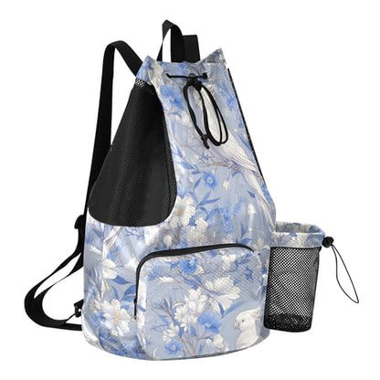 Draw String Back Bag Climbing Gym Bag With Inside Pockets Dry Wet Separation