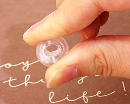 Shapenty Clear Plastic Cord Locks Round Single Hole Spring Toggle Stoppers for Drawstring Bags Short Shoelace, 18x15mm