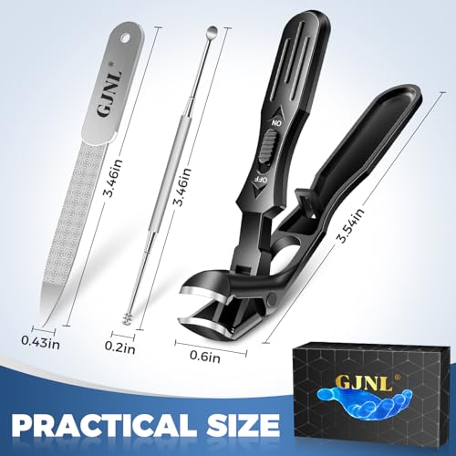 Toenail Clippers for Seniors Thick Toenails, 2026 Upgrade Angled Nail Clipper for Seniors, Toe Nail Clippers for Men with Wide Jaw Opening, Heavy Duty Fingernail Clipper - style: Black Angled Nail Clippers