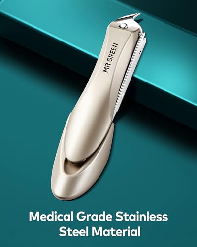 Nail Clipper with Catcher, Slanted Edge Nail Cutting Clippers Stainless Steel Fingernail Cutter Trim with File for Men and Women Mr-1115plus - color: Mr-1115plus
