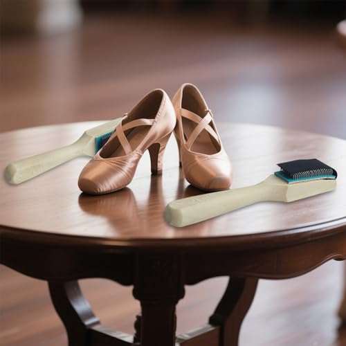 3 Pcs Dance Shoe Brush Set – Copper Wire Bristles & Wooden Handle, 6.7 x 1.1 Inches – Complete Dance Shoe Maintenance Kit for Ballroom, Ballet, and More
