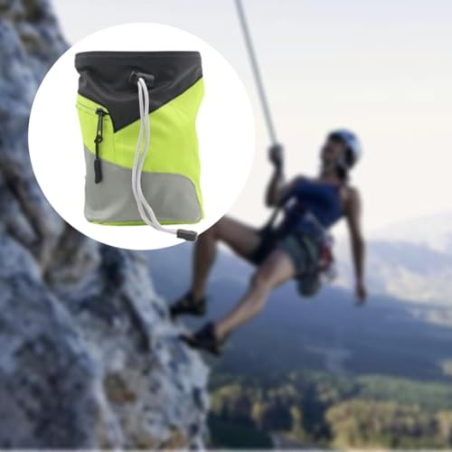 Chalk Bag for Rock Climbing Storage Pouch Practical Wear Resistant Waist Belt Chalk Carrier Bag for Weight Lifting Bouldering - color: Grey Green