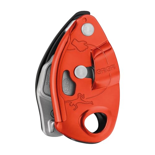 PETZL GRIGRI Rock Climbing Belay Device | With Cam-Assisted Blocking for Sport, Trad, & Top-Rope Climbing - color: Red/Orange, size: unique