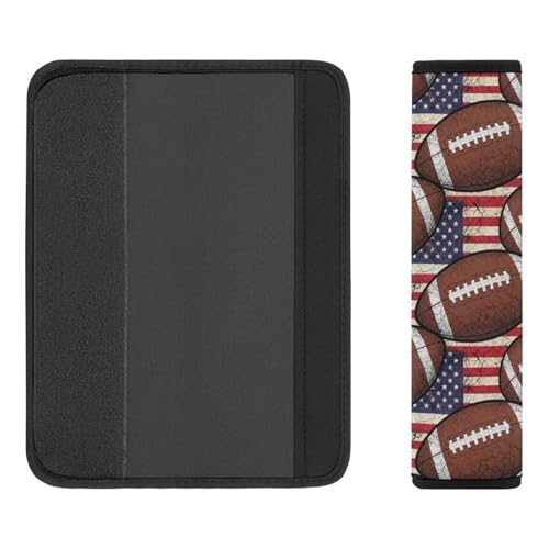 2 Pack American Flag Football Seat Belt Cover Universal Fit Shoulder Harness Cover for Girls and Boys, Car Seats Pushchair Strollers High Chair Pushchair - color: Pattern 101
