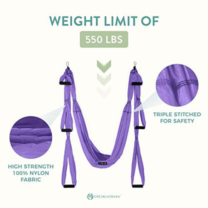 UpCircleSeven Aerial Yoga Swing Set Ceiling Mount Accessories - color: Purple