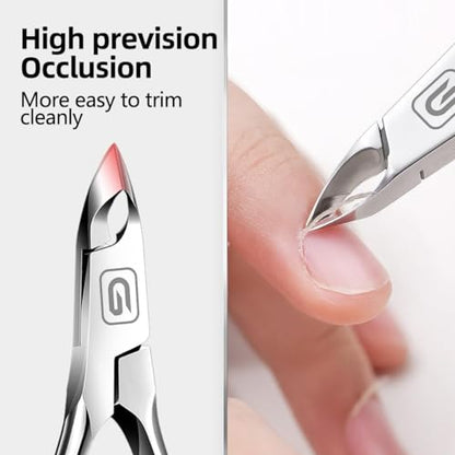Cuticle Trimmer 3/4 Jaw Extremely Sharp Cuticle Nippers Scissors Stainless Steel Clippers Cutter Remover Pedicure Manicure Nail Tool, cuticle pusher, nail cuticle trimmer professional cuticle cutter - color: Cuticle Nippers+cuticle Pushers/Colorful-b