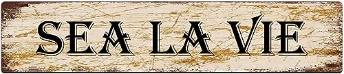 Sea La Vie Retro Metal Sign 16x4 Inch - Funny Aluminum Wall Decor - color: Metal Sign2, size: 16x4 Inch