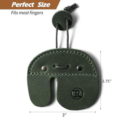 Ringsun Leather Archery Finger Tabs,Handmade Archery Finger Guard for Shooting Practice Gear, Recurve Bow Fingers Tab - color: Green