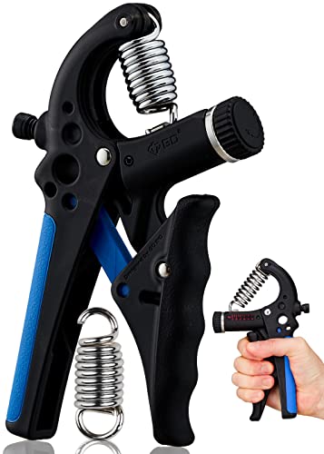 GD Grip2 Adjustable Grip Strength Trainer Hand Gripper Forearm Strengthener | Adjustable resistance 22~77lbs Squeezer, Hand grip strengthener, Gripper exerciser Devices, Stress Relief Grips Recovery - color: BLUE
