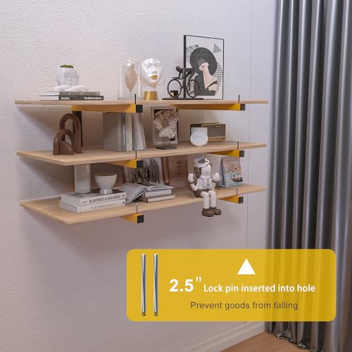 4 PACK Lumber Storage Rack Wall Mount Wood Organizer Storage Racks Heavy Duty Shelf Brackets with 6-Level System 720 LB Sturdy Folding Garage Wall Shelving, Snowboard Rack for Indoor and Outdoor - style: B– 4 Pack, 6-Tier