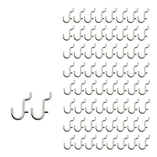 i-FKM 100PCS Metal Pegboard J Hook Accessories Peg Board Wall Display Assortment for Jewelry Organizer Hanging Tools | 1/2" J Hooks Accessories Wall Display Assortment for 1/8" and 1/4" pegboards with 1" spacing