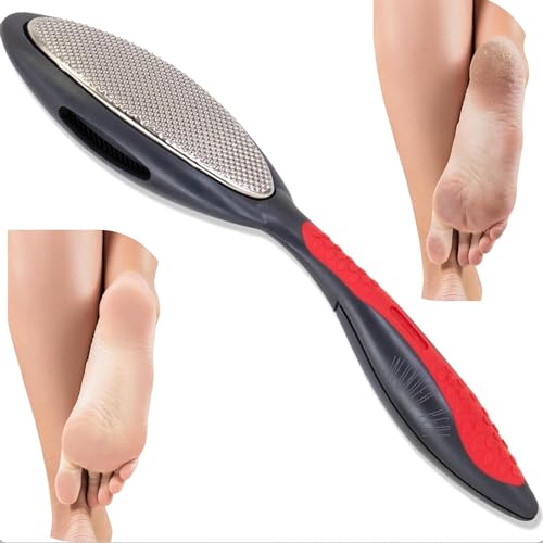 Made in Germany Double Sided Metal Foot File - Stainless Steel Feet Callus Remover - Feet Scrubber Dead Skin - Heel Scraper Cracked Heels Repair Professional Foot Rasp. - style: Stainless Steel