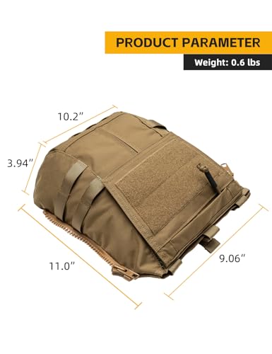 IDOGEAR Tactical Zip-on Panel Pouch Military Backpack Vest Accessory Bag for CPC AVS JPC2.0 - color: D:coyote Brown