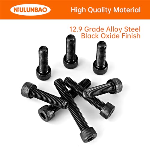 M8 x 30mm 35mm 40mm 45mm 50mm Hex Socket Head Cap Screws Bolts 12.9 Grade Alloy Steel Metric, Black Oxide Finish, Allen Socket Drive, Machine Fully Threaded, Assortment Kit 25PCS - size: M8 x 30/35/40/45/50mm (20PCS)