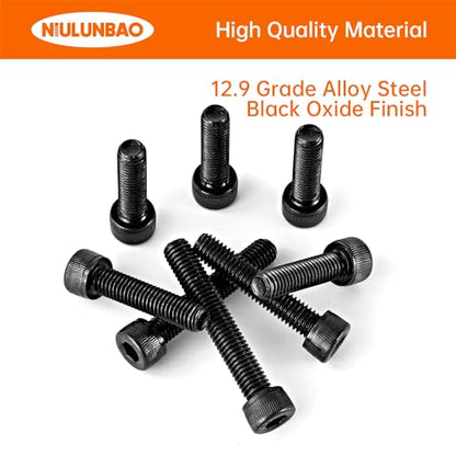 M8 x 30mm 35mm 40mm 45mm 50mm Hex Socket Head Cap Screws Bolts 12.9 Grade Alloy Steel Metric, Black Oxide Finish, Allen Socket Drive, Machine Fully Threaded, Assortment Kit 25PCS - size: M8 x 30/35/40/45/50mm (20PCS)