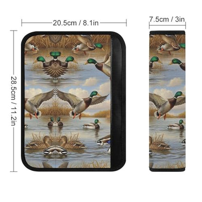 2 Pack Mallard Wild Duck Collage Print Car Seat Straps Shoulder Pads Soft Padded Seat Belt Cushion for Kids, All Vehicles, Pressure Relief - color: Pattern 431