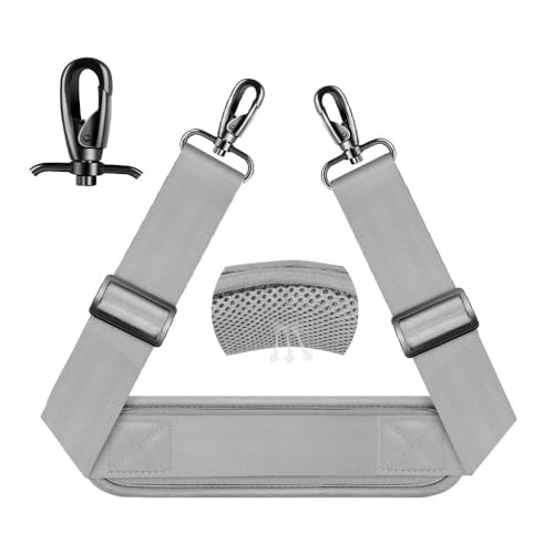 ZINZ 75" Shoulder Strap with Fixed Pad and Dual Balanced Buckles，Gray - color: Gray