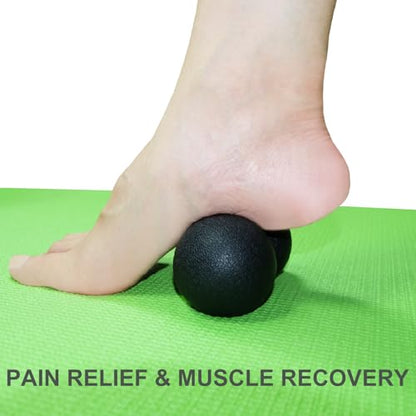 Hard Peanut Massage Ball, Double Lacrosse Massage Ball. Deep Tissue Massage Roller Mobility Ball for Physical Therapy Myofascial Release Muscle Relaxer Acupoint Massage (Black) | Mobility Massager Tool for Deep Tissue Physical Therapy Myofascial Release T