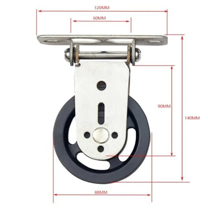 U Groove Stainless Steel Wall Pulley Rotating Silent Pulley Home Gym Wall Mount Bodybuilding Cable LAT Lift Muscle Pulley Mute Swivel Bearing Wheel