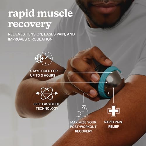 Homedics IcyGlide Portable Massage Roller Ball, Cryo Ball Cold Therapy | Rapid Pain Relief, 360-Degree EasyGlide Technology, Great for Post-Workout Muscle Recovery, Full Body Treatment