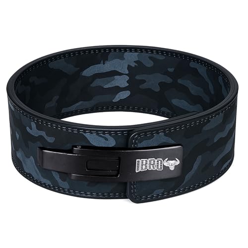 IBRO Powerlifting Lever Gym Belt – Power 8MM, 10MM or 13MM Extreme Heavy Duty Genuine Leather Belts - Squats Deadlifts Bodybuilding Weight Lifting IPF Power Lifting Strongman for Men - color: 10mm Black Camo, size: XX-Large