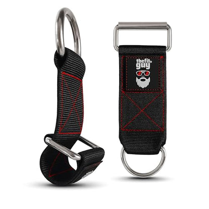 THEFITGUY Dumbbell Loading Straps for Dip Belt & Cable Pulley | Secure attachment of any dumbbell or barbell, ultra-strong 6" & 8" straps included