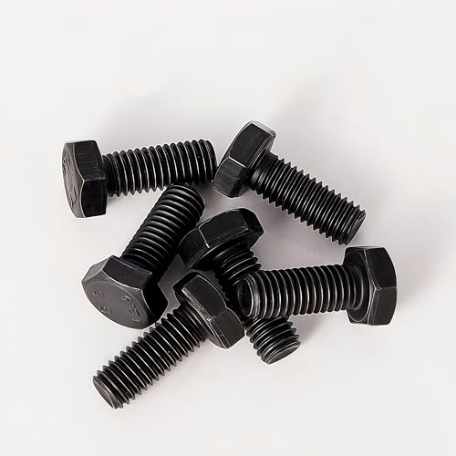 M6-1.0 Hex Head Screw Bolts - 10/12/16/20/25mm Length Kit, 12.9 Grade Alloy Steel, Hexagon Head Bolts, Black Oxide Finish, Full Thread,Quantity 50-Piece Set - size: 12.9-Hex-M6-10-25mm