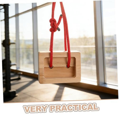 WOONEKY 2pcs Wooden Hangboard for Rock Climbing Training with Easy Installation and Simulated Finger Strength Training Portable Khaki Climbing Board and Fitness Routines