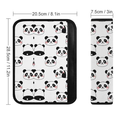 2 Pack Pandas Animal Car Seat Belt Pad Breathable Shoulder Harness Cover for Adult Use, Stroller Pushchair High Chair, Pressure Relief - color: Pattern 913