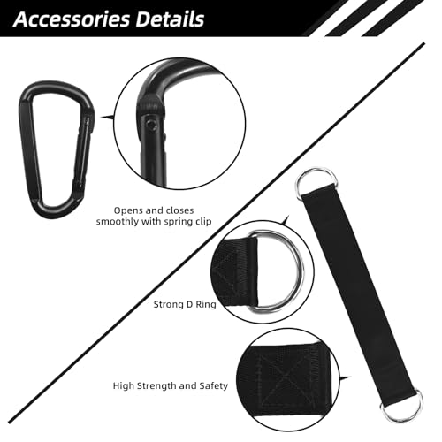 LFJ Aluminum Alloy Cable Pulley with Swing Strap Carabiner, 90mm Pulley Wheel for LAT Pulley System DIY Pull Down Attachment,Ladder Lift,Home Gym Equipment - color: Black-2Pack