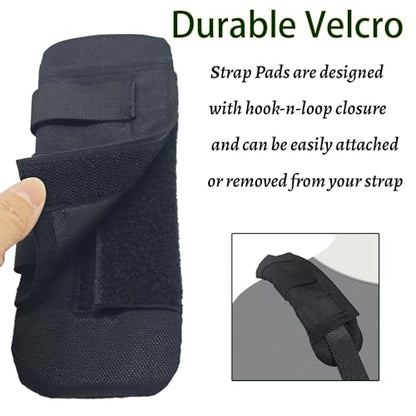 2 Pack Soft Breathable Shoulder Strap Pad guitar strap pad Tactical Vest Shoulder Pad,Mesh Pads with Tactical Gear - color: Black