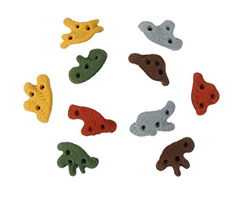 Atomik Rock Climbing Holds Set of 10 Screw-On Dripstone Incut Crimp Style 1 in Assorted Earth Tones