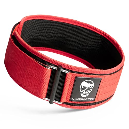 Gymreapers Quick Locking Weight Lifting Belt for Men Gym Belt for Powerlifting Deadlift Belt with 4 Inch Neoprene Metal Buckle Back Support Weightlifting Belt Women - color: Red, size: X-Small