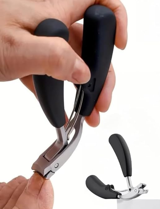 Heavy Duty Toe Nail Clippers for Men Angled Head for Seniors Thick Toenails | Toenail Clippers Stainless Steel Wide Jaws Opening Ergonomic Non-Slip Long Handle Nail Clippers for Adults Seniors（Silver） - color: Silver