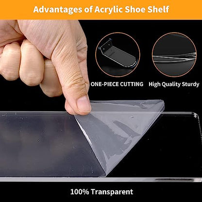 Floating Shoe Shelves for Wall-6 Pack Sneaker Shelves-Levitating Shoe Display Stand Acrylic Sneaker Wall Hanger,Shoe Organizer Holder Wall Mount for Sneaker Collection Shoe Box